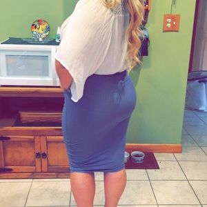 Like new Blue pencil skirt